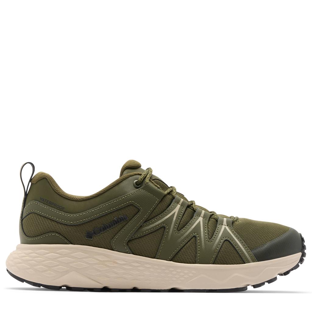 Olijfgroen en zandkleurige heren Columbia PeakFreak Roam Waterproof wandelschoenen van mesh-pu/voering: mesh/voetbed: eva met veters