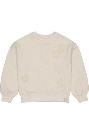 gebloemde sweater ecru