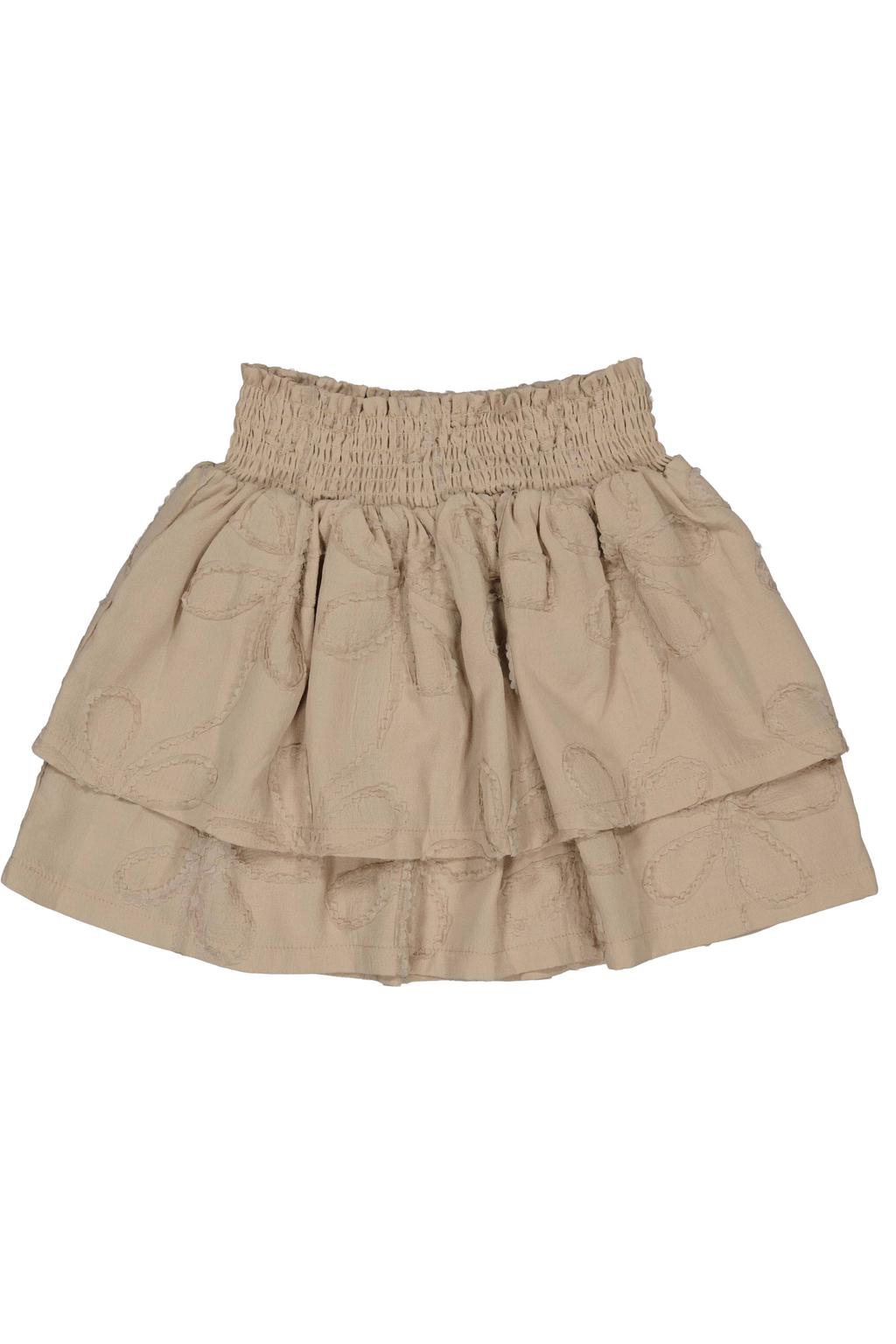 Bruine meisjes LEVV Little gebloemde korte rok gemaakt van polyester en met elastische tailleband
