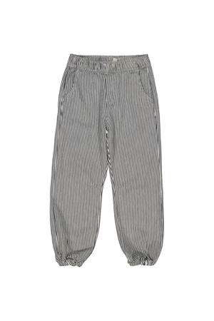 regular gestreepte casual broek donkerblauw