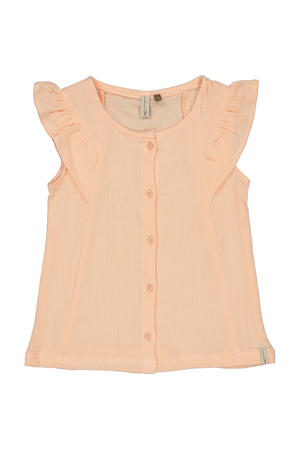 blousetop oranje met textuur
