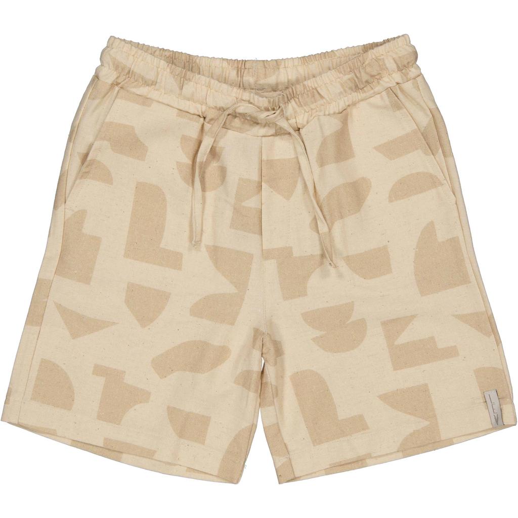 Zandkleurige jongens LEVV Little regular waist casual short van viscose met elastische tailleband met koord