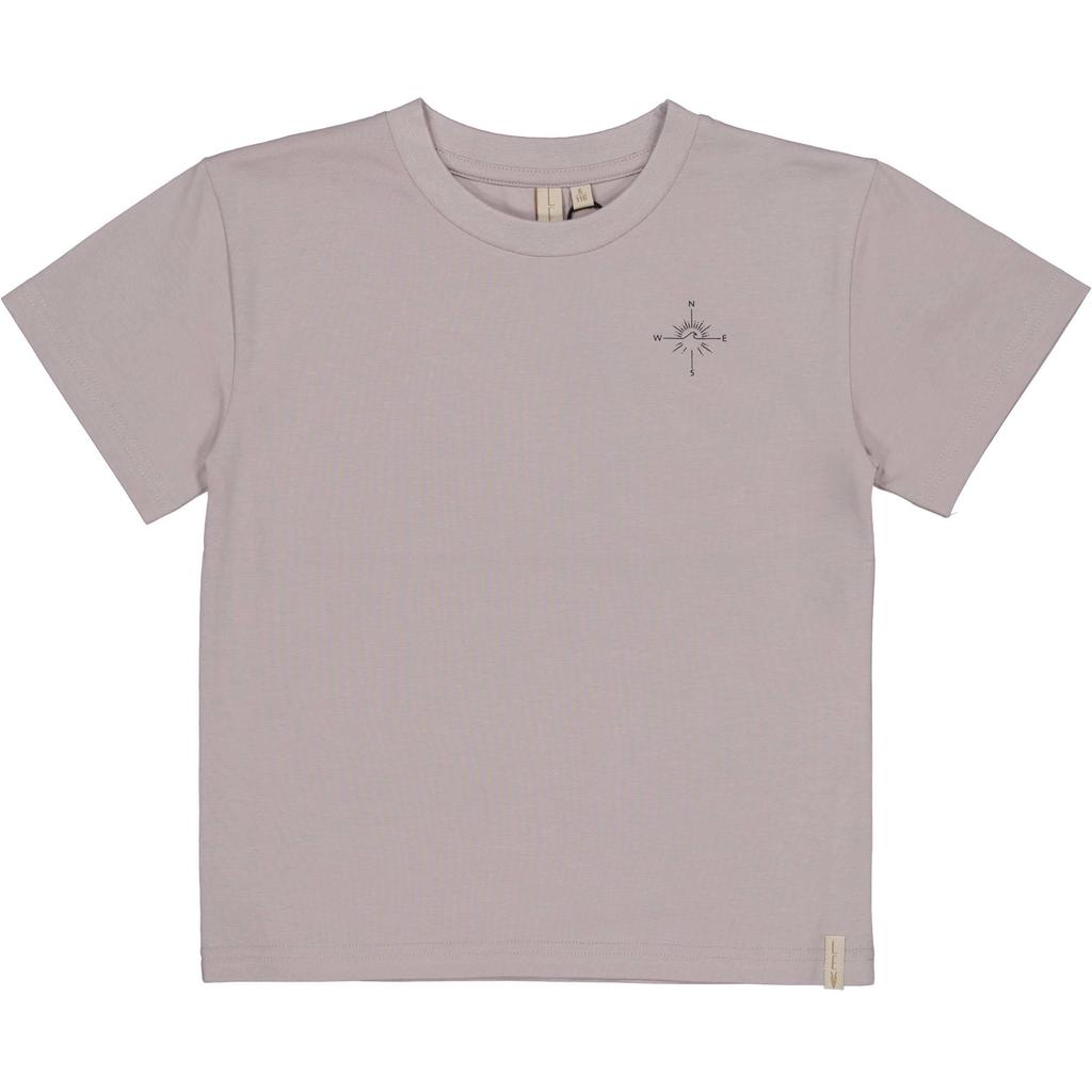 Grijze jongens LEVV Little T-shirt van katoen met backprint, korte mouwen en ronde hals