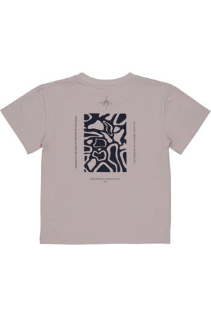 T-shirt met backprint grijs