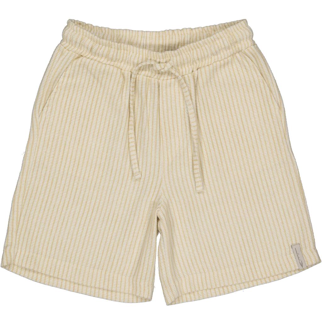 Ecru jongens LEVV Little regular waist gestreepte casual short van katoen met elastische tailleband