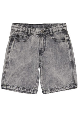 regular waist denim short grey denim
