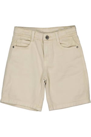 regular waist denim short beige