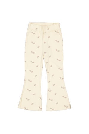 regular waist gebloemde casual broek ecru