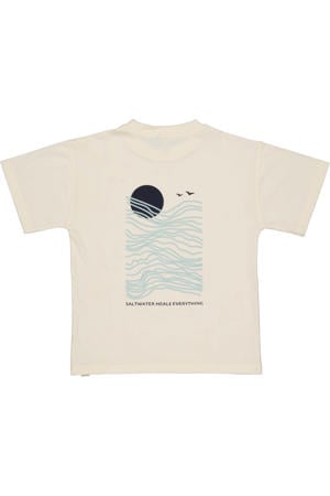 T-shirt met backprint ecru