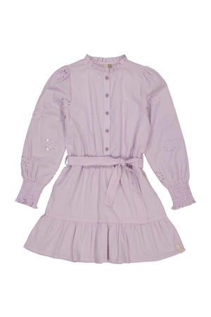 korte jurk broderie lila