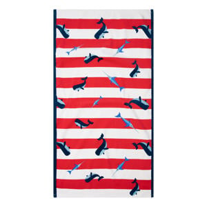 kinderstrandlaken (135x65 cm) Wit/Rood