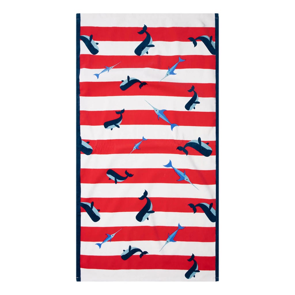 Swim Essentials kinderstrandlaken (135x65 cm) Wit/Rood
