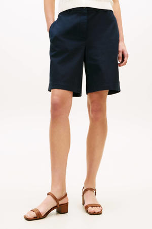 straight regular waist chino short donkerblauw