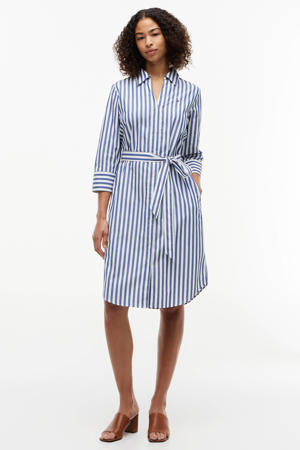 gestreepte blousejurk blauw