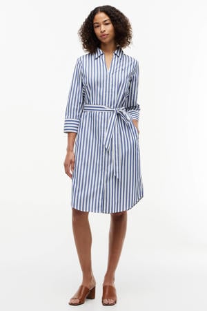 gestreepte blousejurk blauw