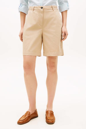 straight regular waist chino short beige