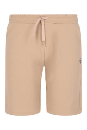 regular waist casual short zand met textuur