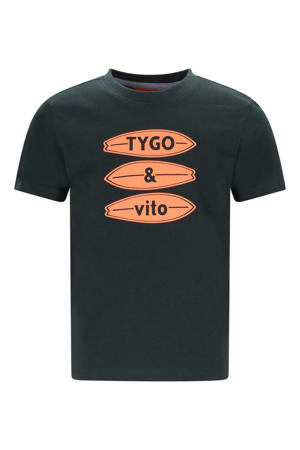 jersey T-shirt donkergroen