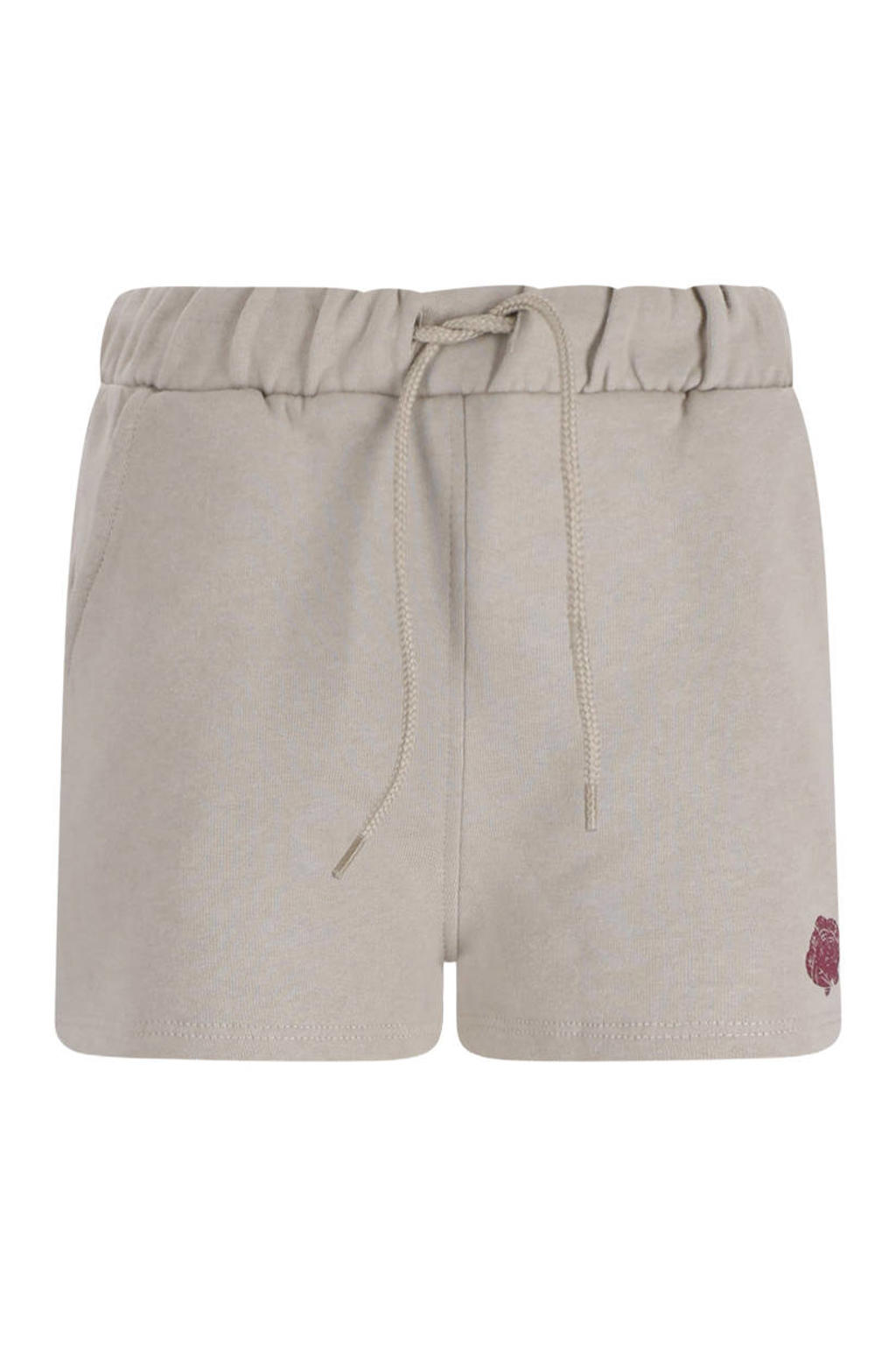 Grijze meisjes TYGO & vito relaxed sweatshort met regular waist en elastische tailleband met koord