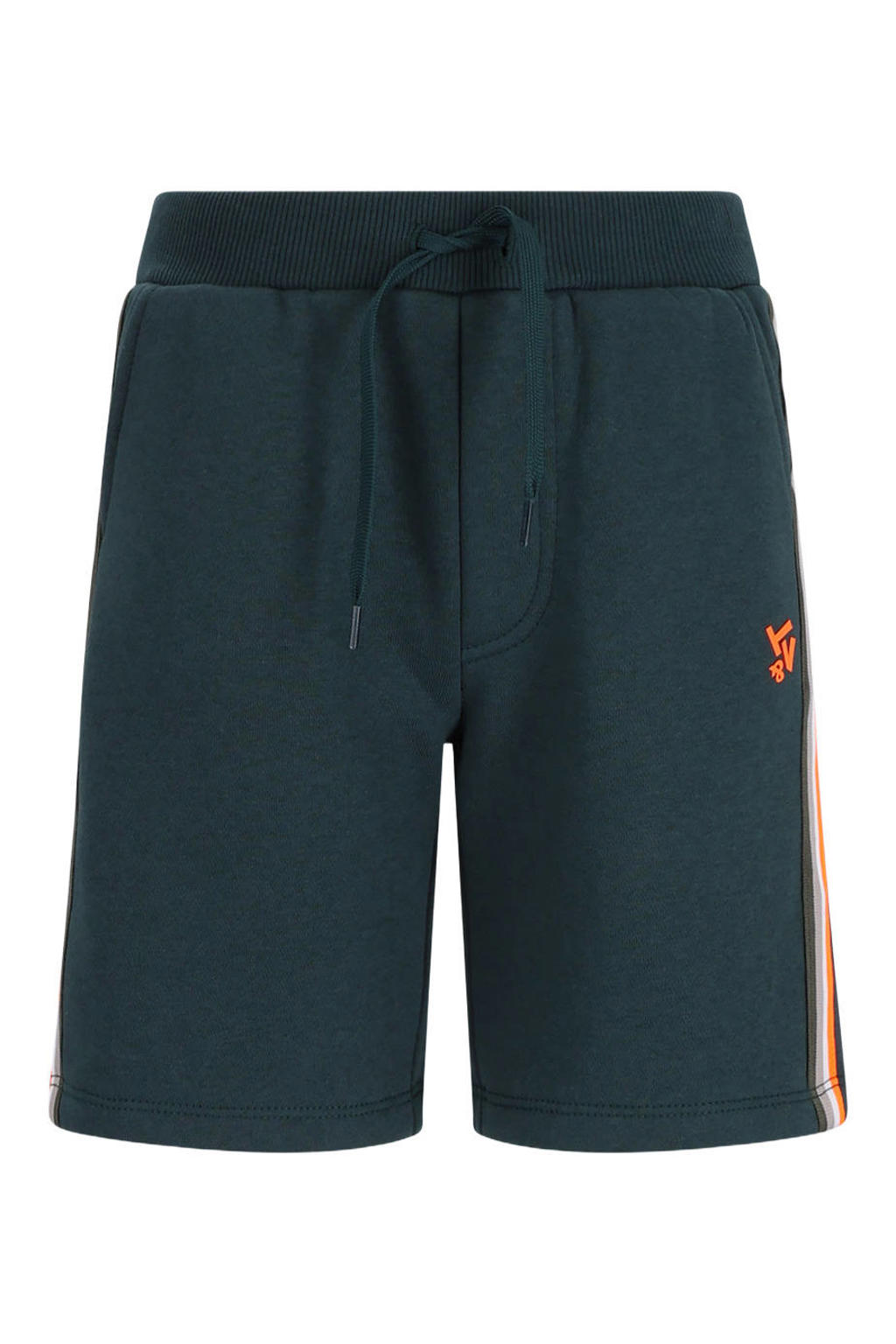 Donkergroene jongens TYGO & vito regular sweatshort met elastische tailleband met koord en effen