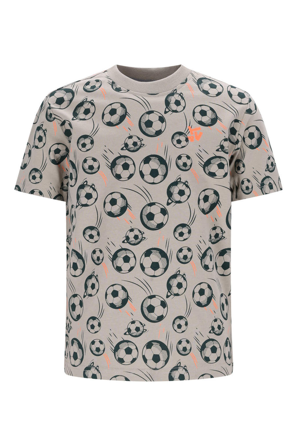Zandkleurige jongens TYGO & vito jersey T-shirt van katoen met korte mouwen en ronde hals