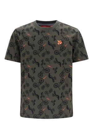jersey T-shirt olijfgroen