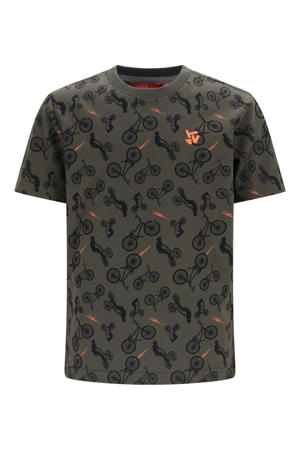 jersey T-shirt olijfgroen