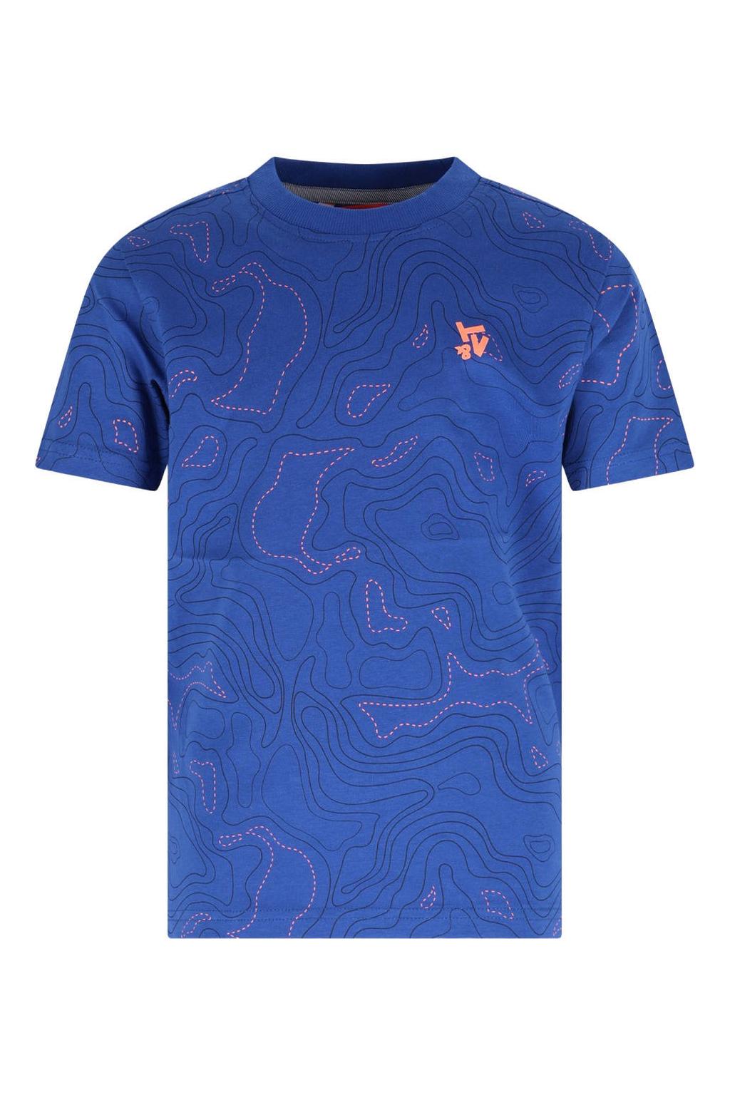 Blauwe jongens TYGO & vito jersey T-shirt van katoen met korte mouwen en ronde hals