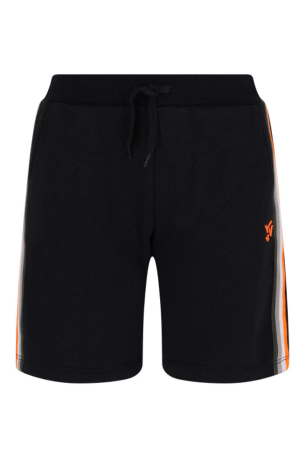 Zwarte jongens TYGO & vito regular sweatshort met elastische tailleband met koord en effen