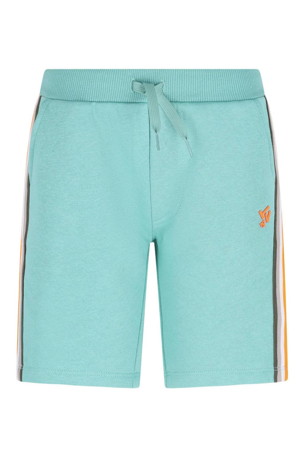 Blauwe jongens TYGO & vito regular waist sweatshort met elastische tailleband met koord en logo dessin