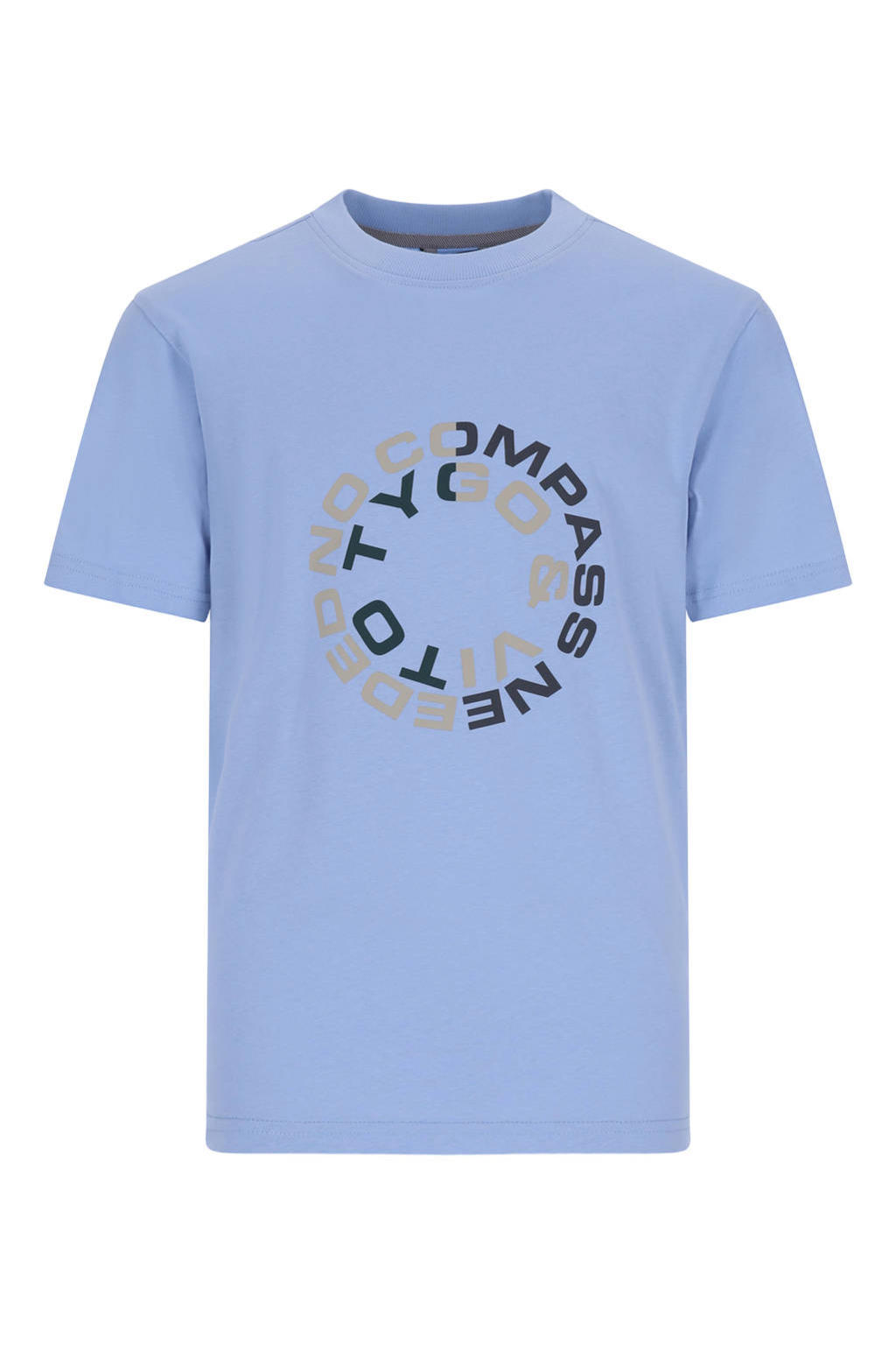 Lichtblauwe jongens TYGO & vito NextGen jersey T-shirt van katoen met korte mouwen en ronde hals