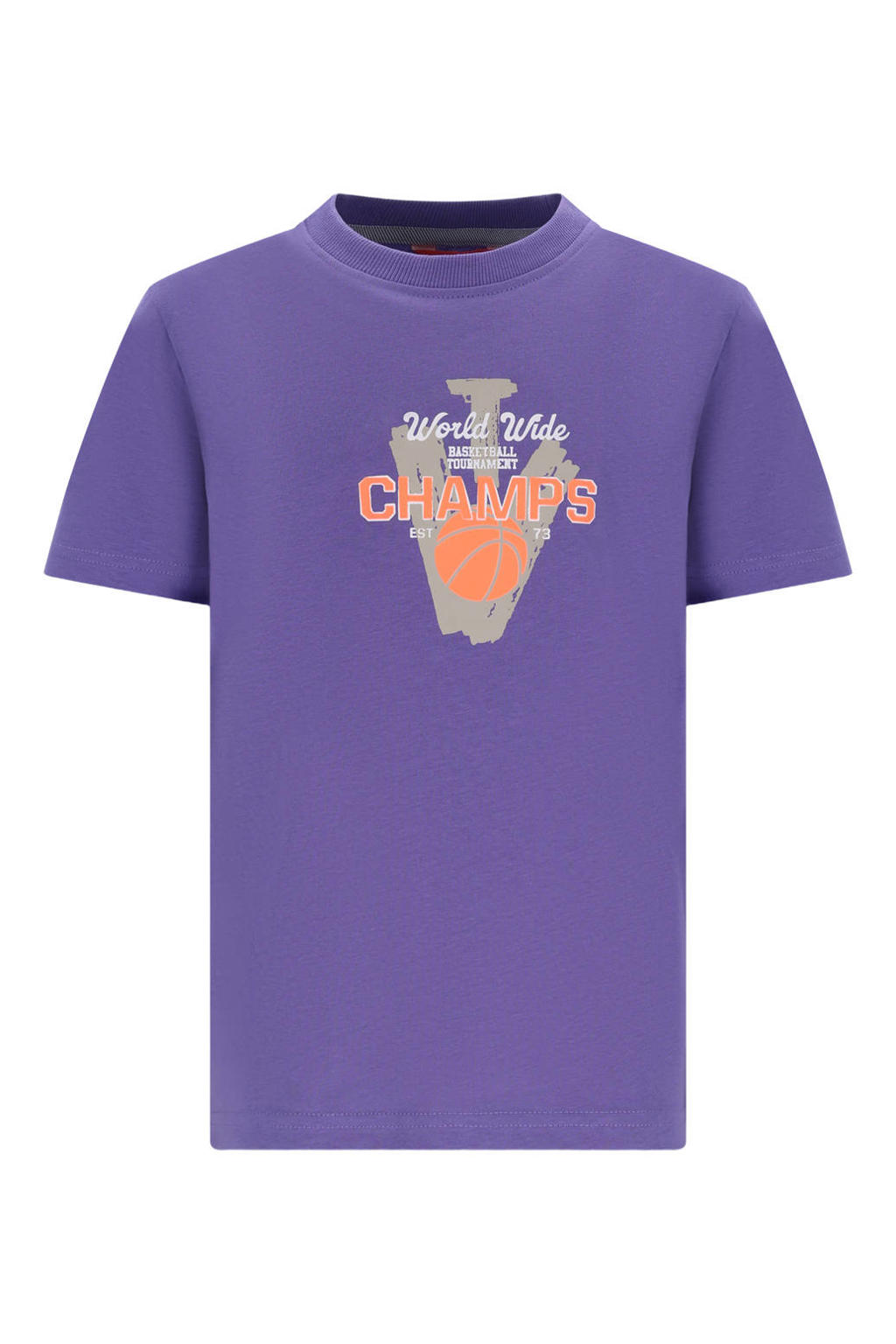 Paarse jongens TYGO & vito jersey T-shirt van katoen met korte mouwen en ronde hals