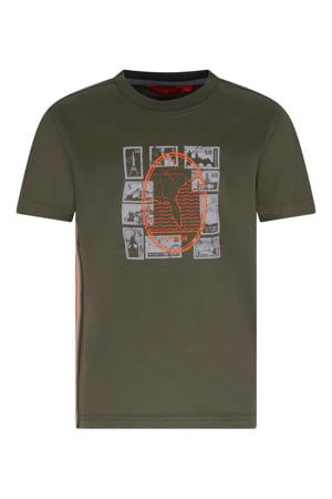 jersey T-shirt olijfgroen