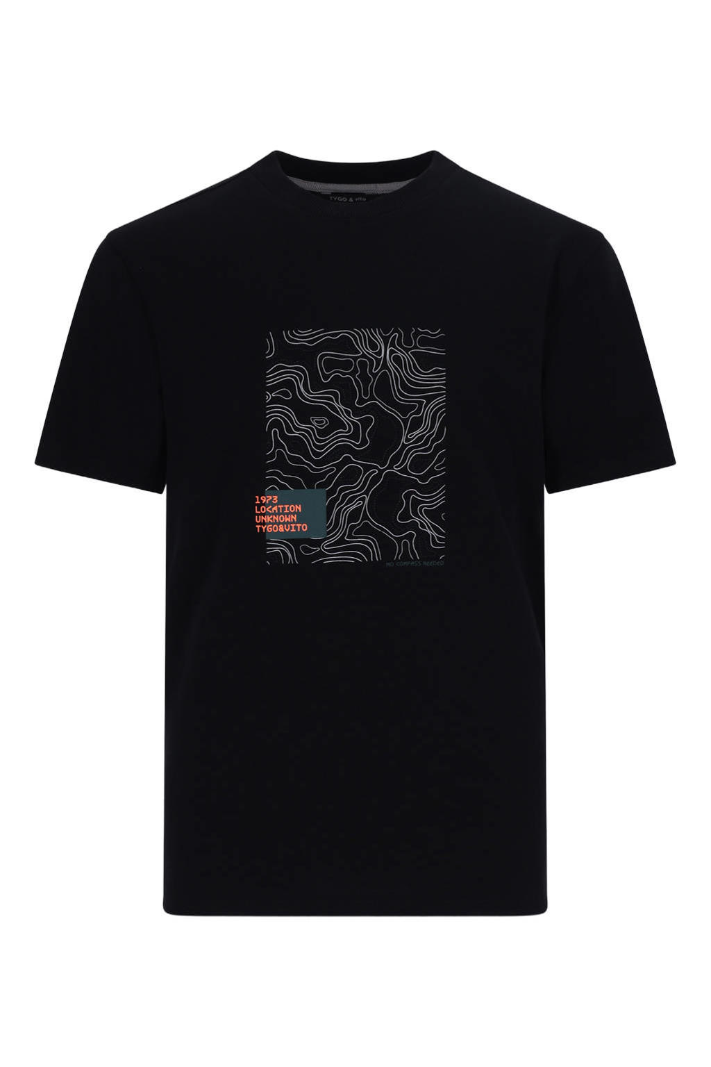 Zwarte jongens TYGO & vito NextGen jersey T-shirt van katoen met korte mouwen en ronde hals