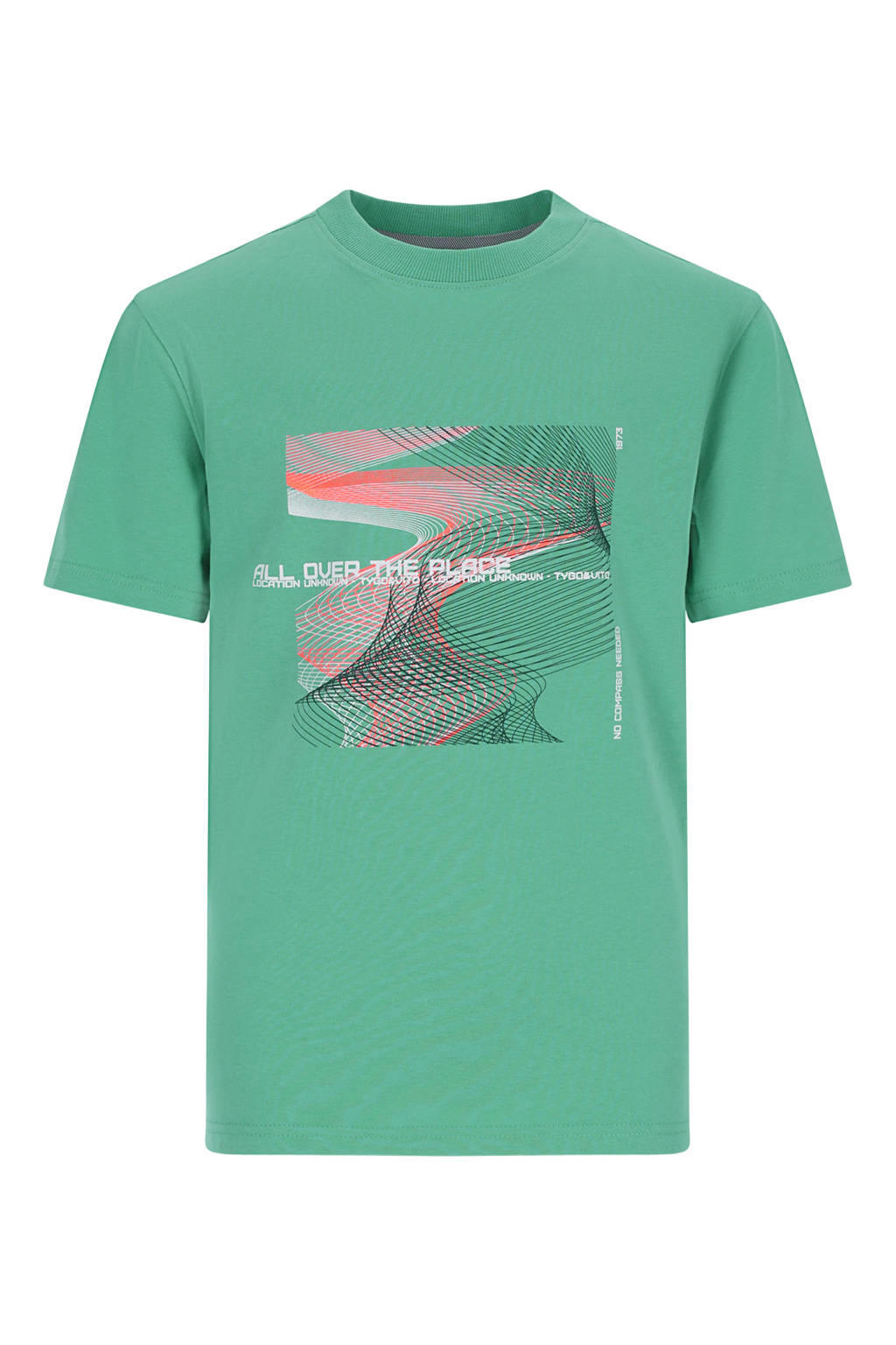 Groene jongens TYGO & vito NextGen jersey T-shirt van katoen met korte mouwen en ronde hals