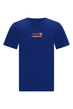 jersey T-shirt blauw