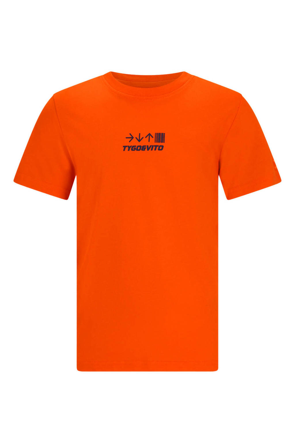Rode jongens TYGO & vito jersey T-shirt van katoen met korte mouwen en ronde hals