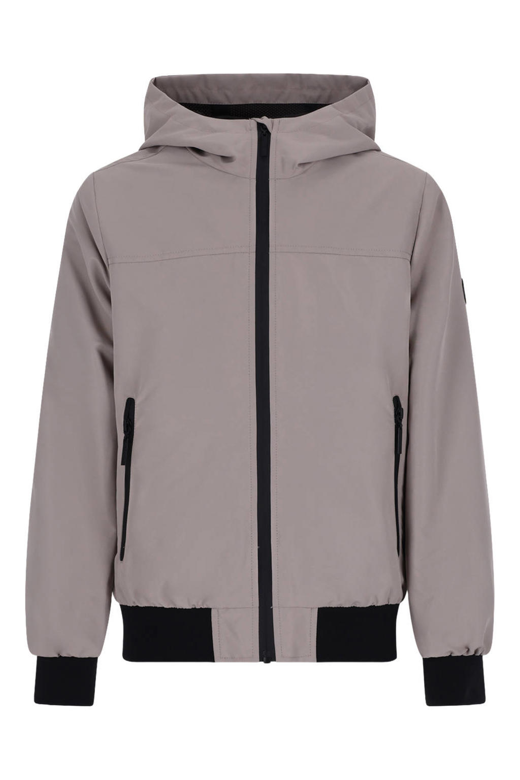 Zandkleurige jongens TYGO & vito NextGen zomerjas van polyester met effen, lange mouwen, capuchon en ritssluiting