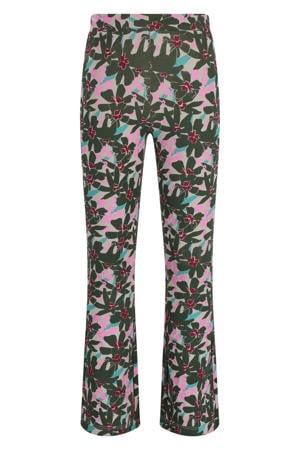 jersey flared broek olijfgroen