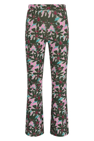 jersey flared broek olijfgroen