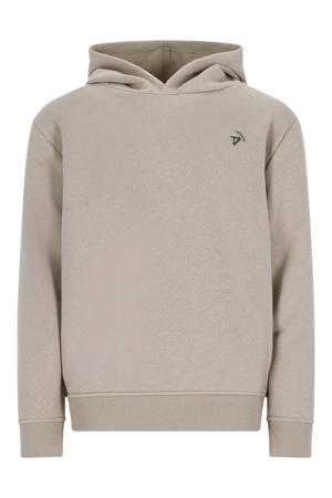 jersey hoodie met backprint zand