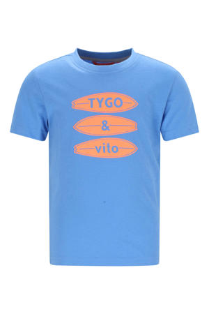 jersey T-shirt lichtblauw