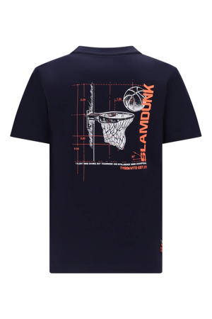 T-shirt met backprint donkerblauw