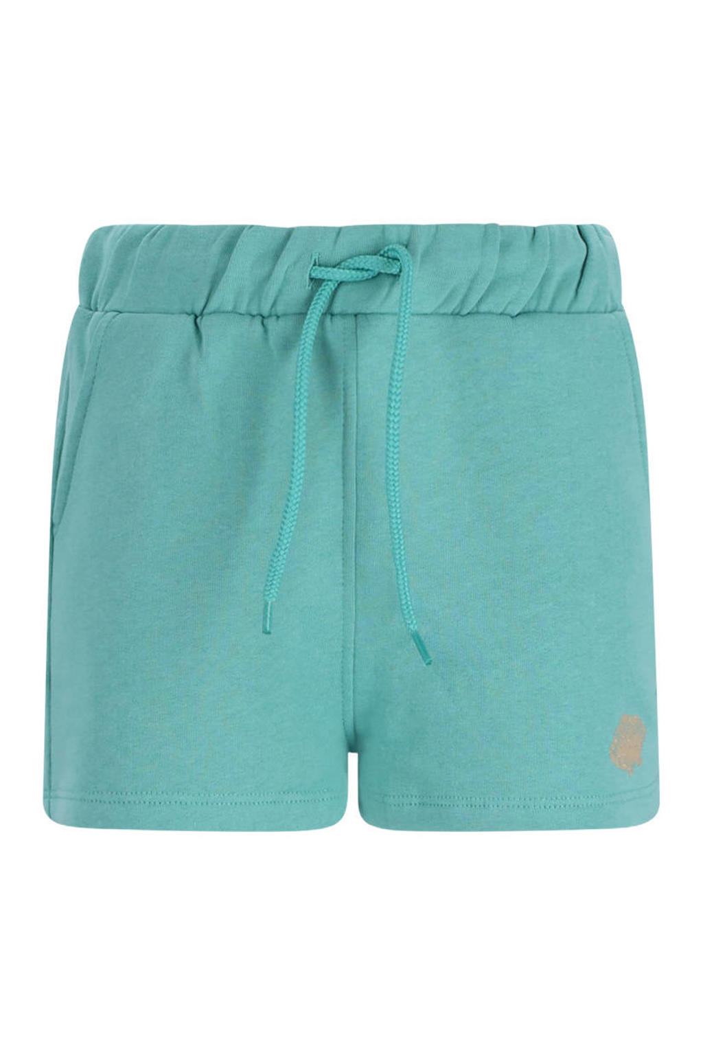 Groene meisjes TYGO & vito relaxed sweatshort met regular waist en elastische tailleband met koord