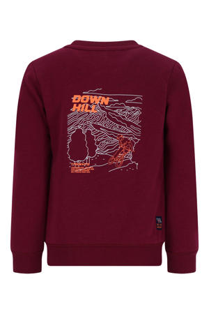 sweater met backprint donkerrood