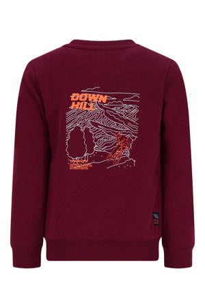 sweater met backprint donkerrood