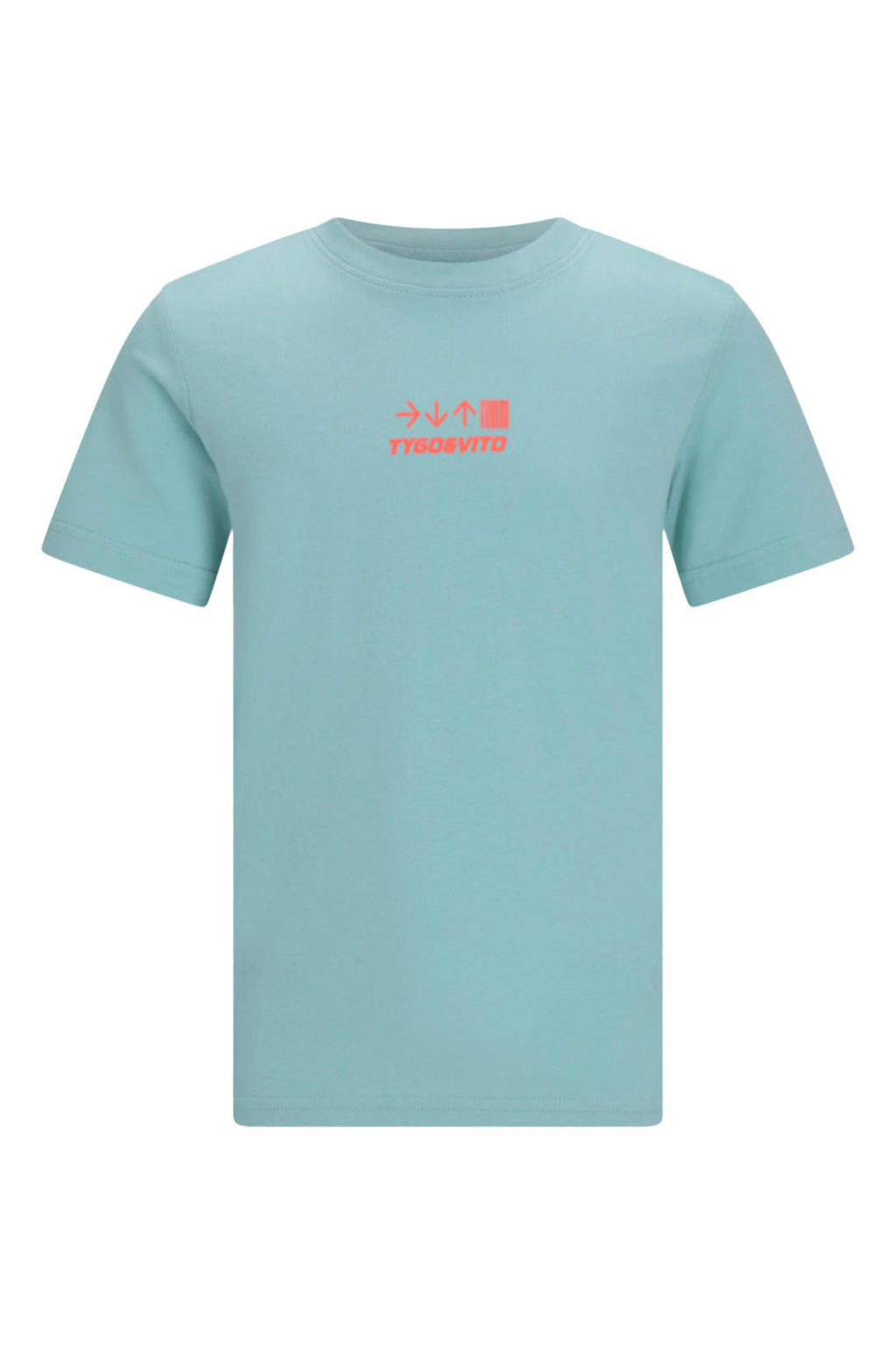 Blauwe jongens TYGO & vito jersey T-shirt van katoen met korte mouwen en ronde hals