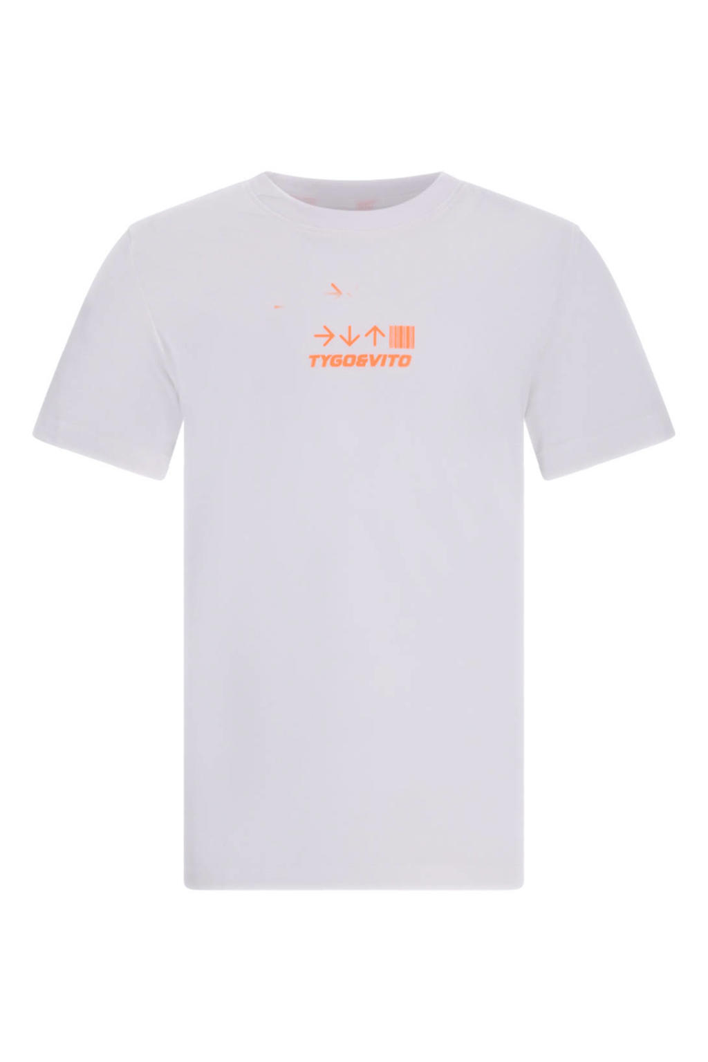 Witte jongens TYGO & vito jersey T-shirt van katoen met korte mouwen en ronde hals