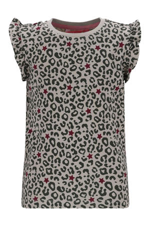 jersey T-shirt met panterprint zand