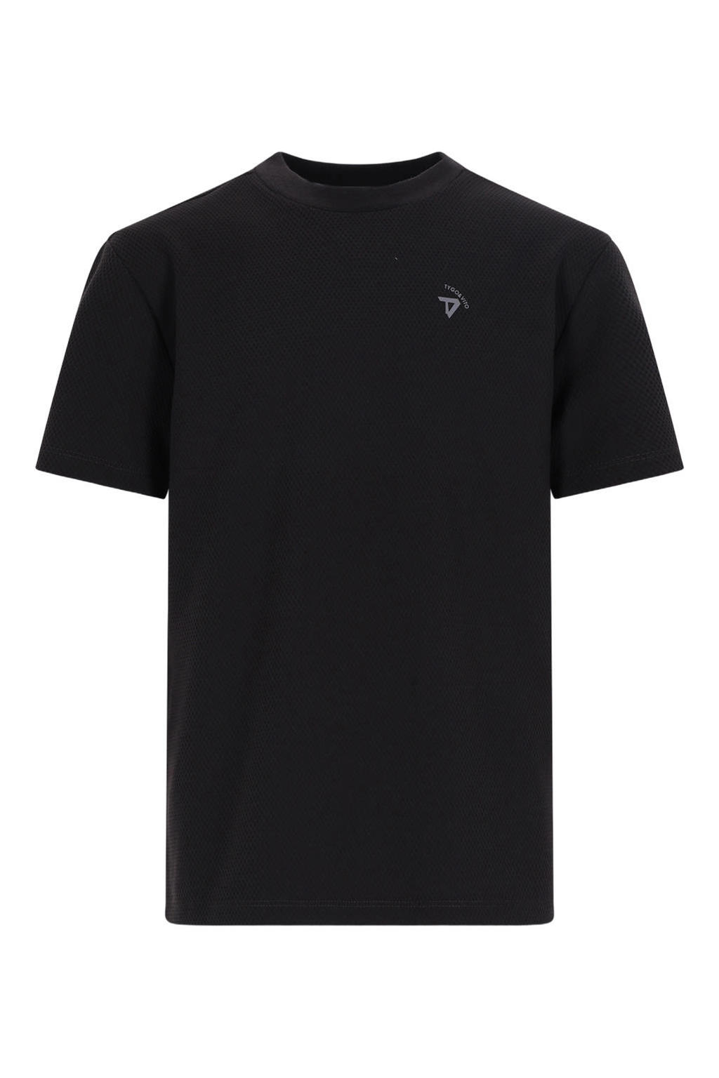 Antraciete jongens TYGO & vito NextGen jersey T-shirt van polyester met effen, korte mouwen en ronde hals